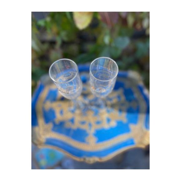 Vintage Millenium 2000 Y2K Champagne Glasses Gold Lettering Set of 2 - Picture 3 of 7